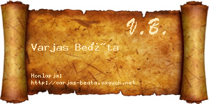 Varjas Beáta névjegykártya